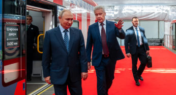 Путин, Собянин и Воробьев торжественно дали старт движению по МЦД-3