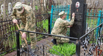 В Мариуполе росгвардейцы продолжают благоустройство мемориалов Героям Великой Отечественной войны